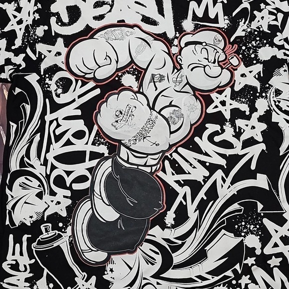 Popeye Beast Mode Graphic Tee Shirt Large - Picture 3 of 8